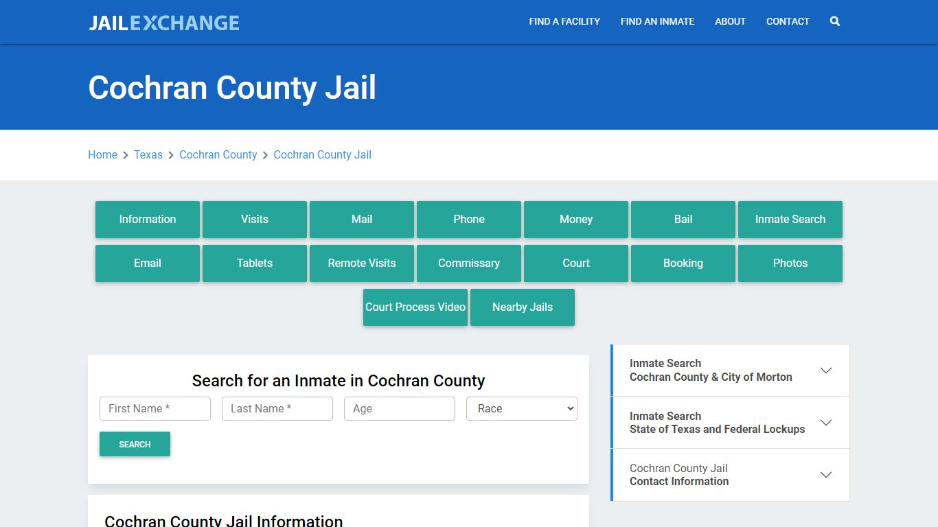 Cochran County Jail Roster Lookup, TX, Inmate Search